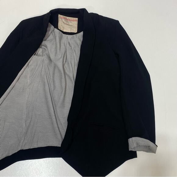 Anthropologie Cartonnier Open Shawl Collar Black Blazer XS - Picture 11 of 13
